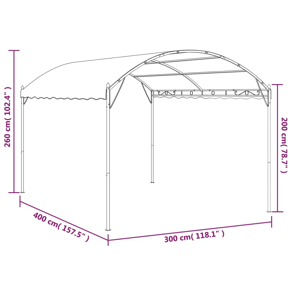 Gazebo 13.1'x9.8'x8.5'Taupe 0.6 oz/ft²