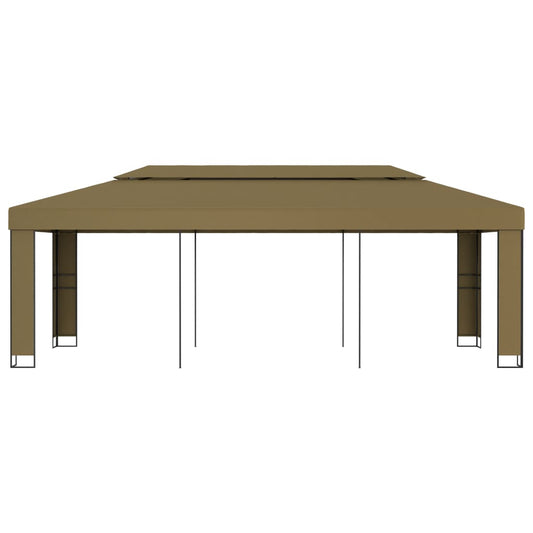 Gazebo | Taupe | 100% polyester, powder-coated steel | 3x6 m