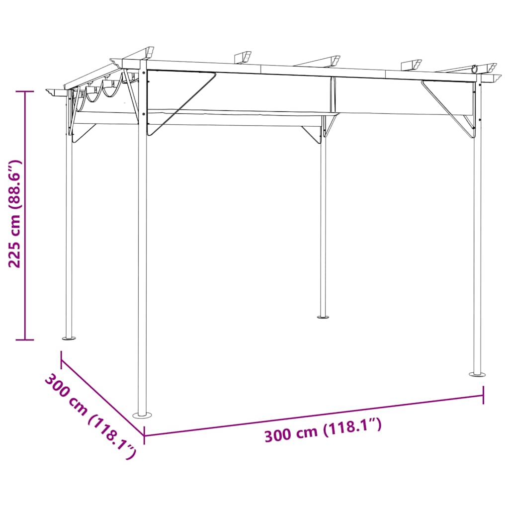 Pergola | Anthracite | Powder-coated steel, Polyester with PA coating