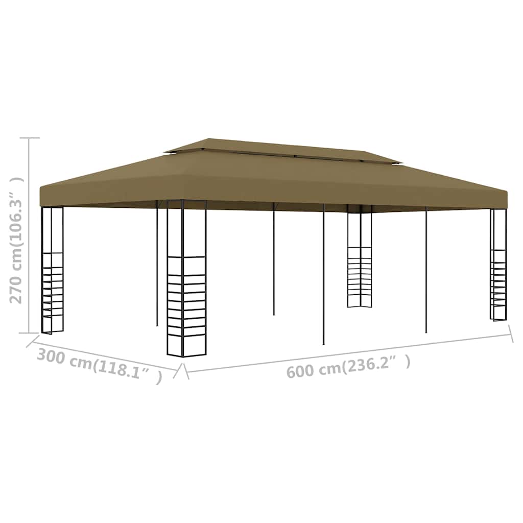 Gazebo | Taupe | Steel frame, Polyester fabric with PA coating | Large