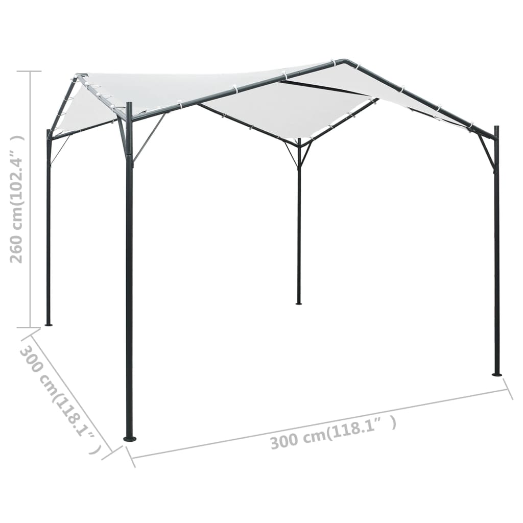 Gazebo | White | Oxford fabric, Steel | 3x3x2.6 m | Collapsible | Gazebo