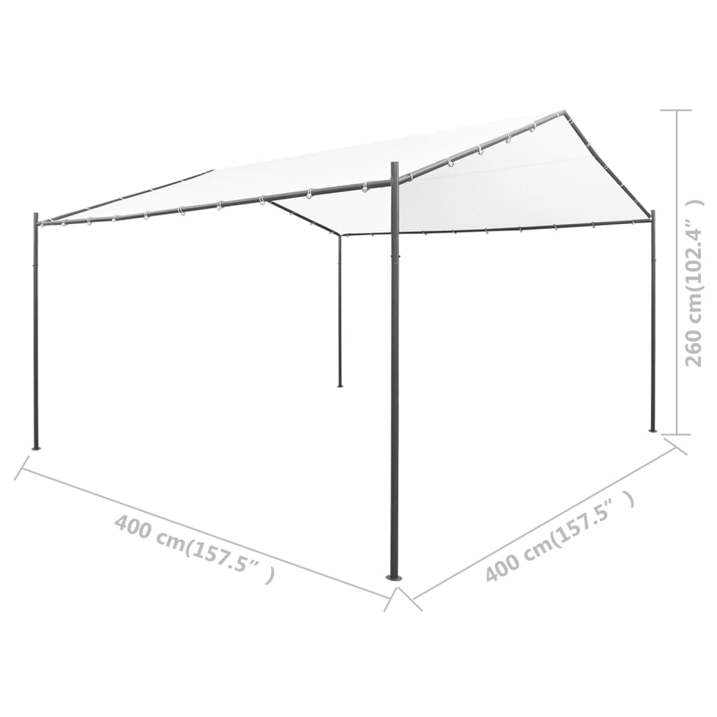 Garden Gazebo 157.5"x157.5"x102.4" White 0.6 oz/ft²