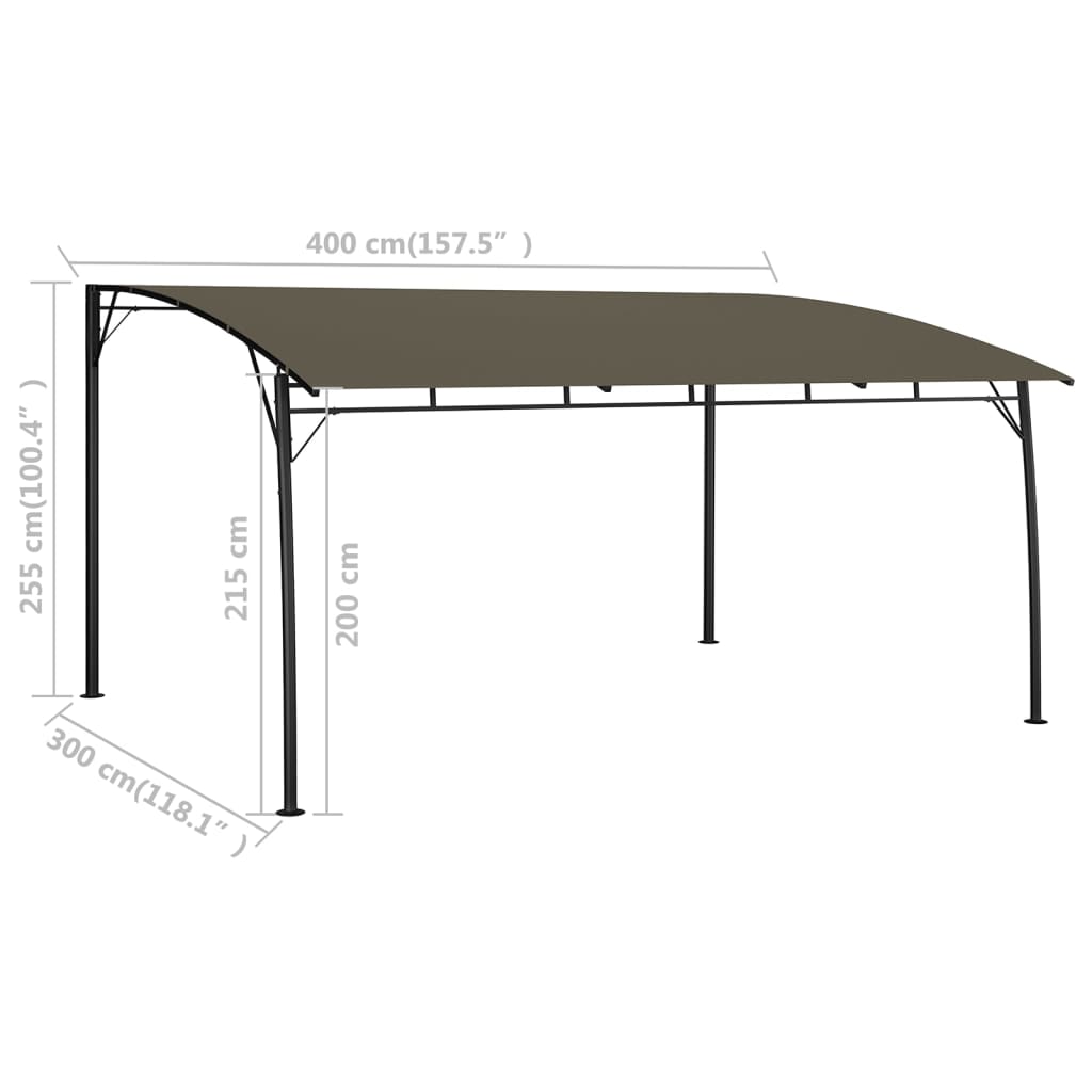 Sunshade awnings 4 x 3 x 2.55 m Taupe