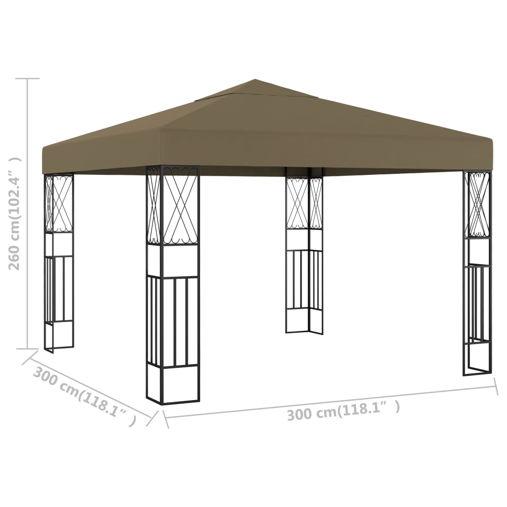 Gazebo | Taupe | Polyester fabric and steel | 3x3 metres | Durable