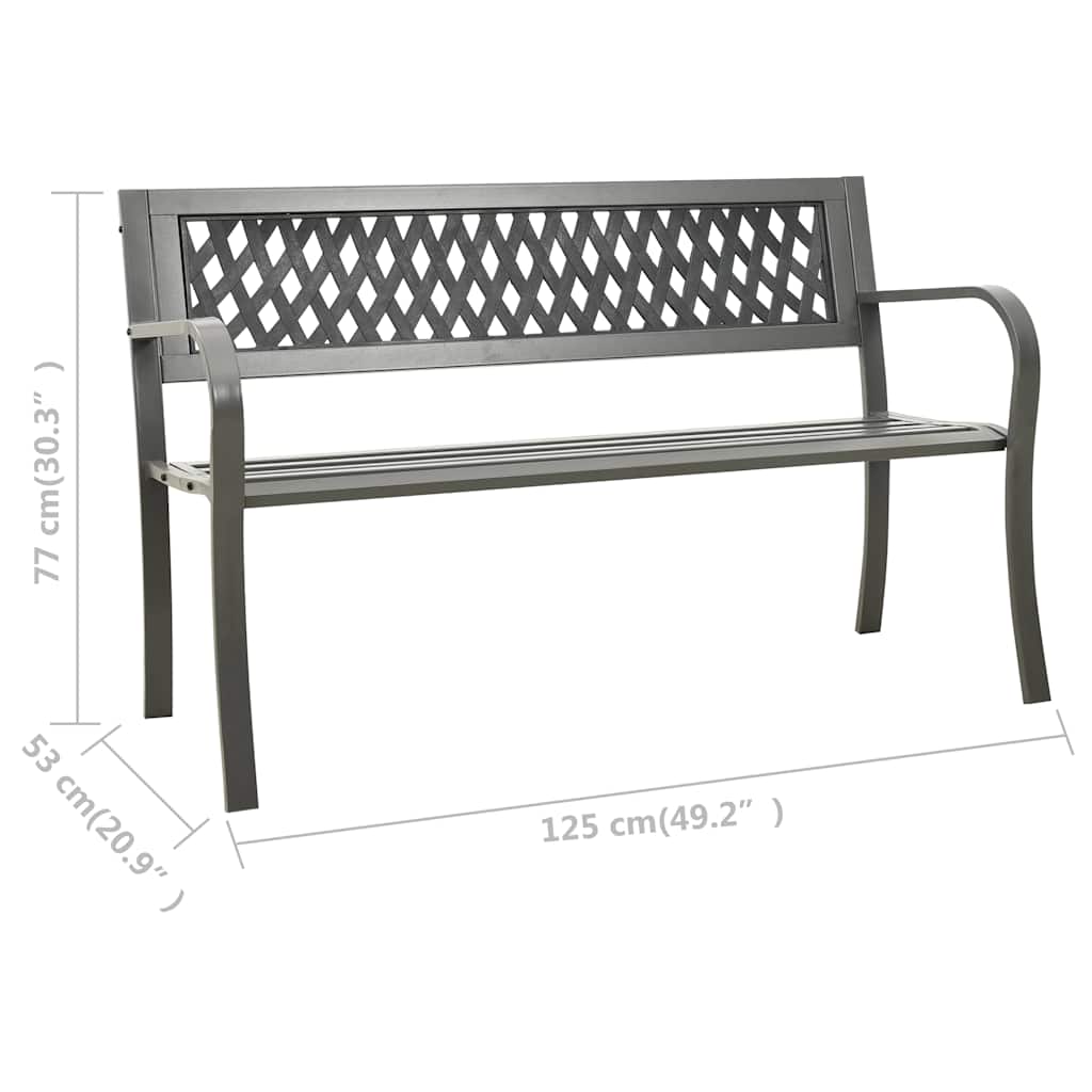 Garden Bench 125 cm Steel Grey