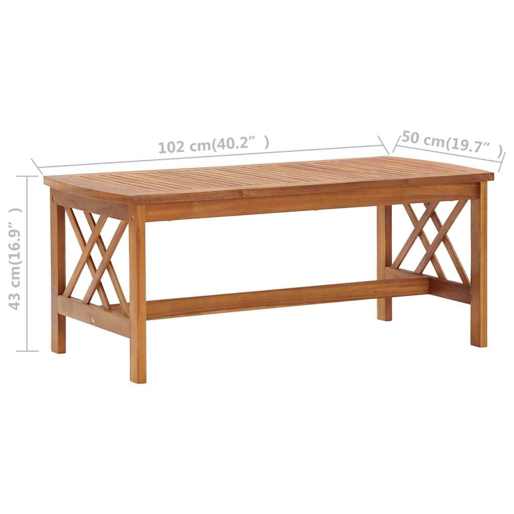 Coffee Table | Brown | Solid Acacia wood | Medium | Decorative Inlays
