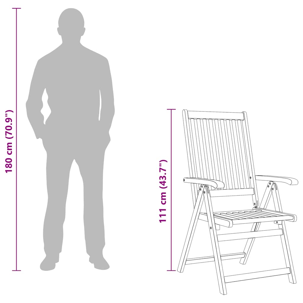 Folding Chairs 3 pcs Solid Acacia Wood
