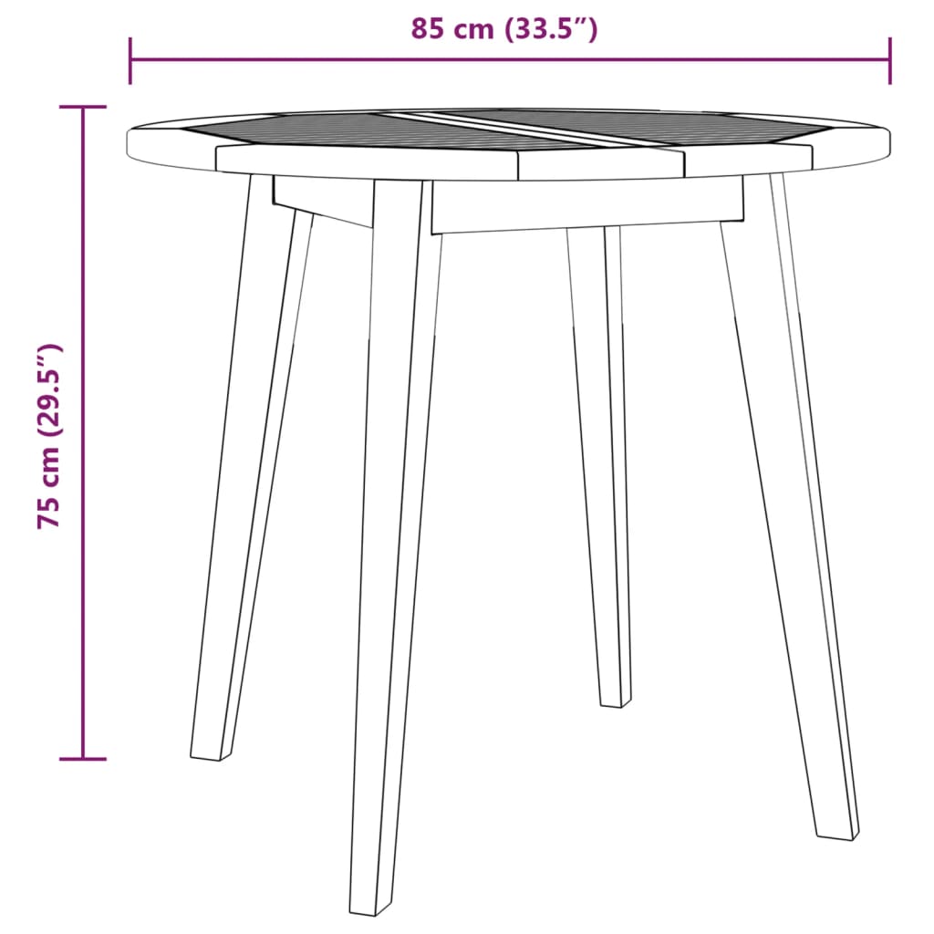 Garden Table | Natural wood | Solid Acacia wood | Medium