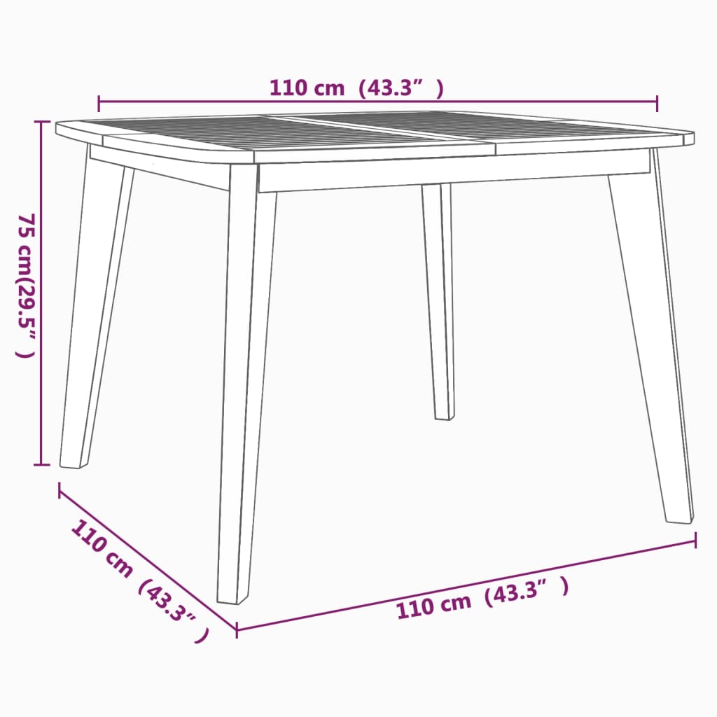Garden Table | Natural Wood | Solid acacia wood | Medium | Durable