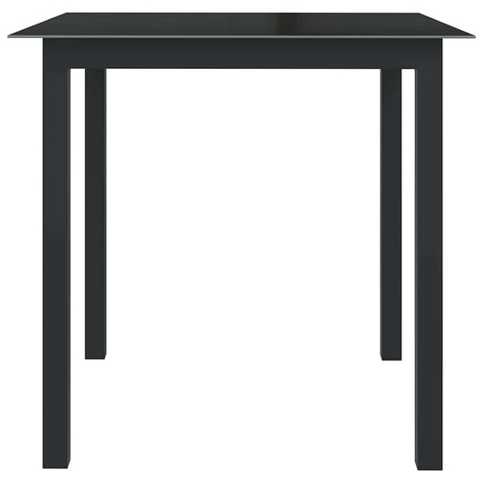 Garden Table | Black | Aluminium, Glass | Compact | Durable