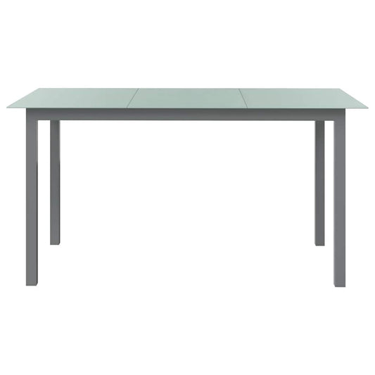 Garden Table | Light Grey | Aluminium and Glass | 150x90x74 cm | Durable