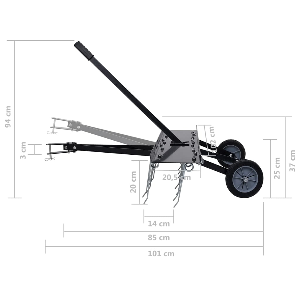 Scarifier Black Steel Large Scarifier Rectangular Industrial
