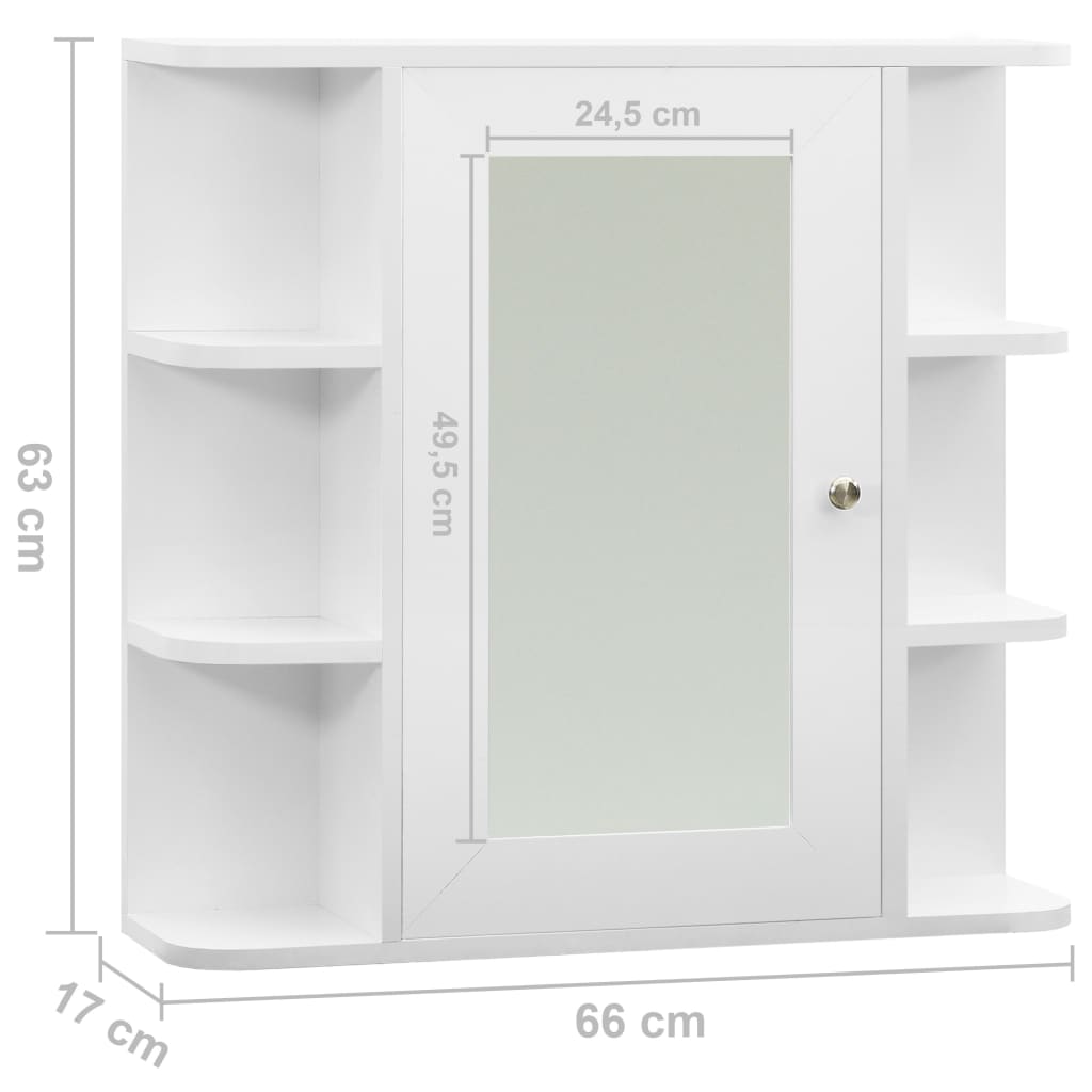 Mirror Cabinet | White and silver | MDF with melamine finish, glass