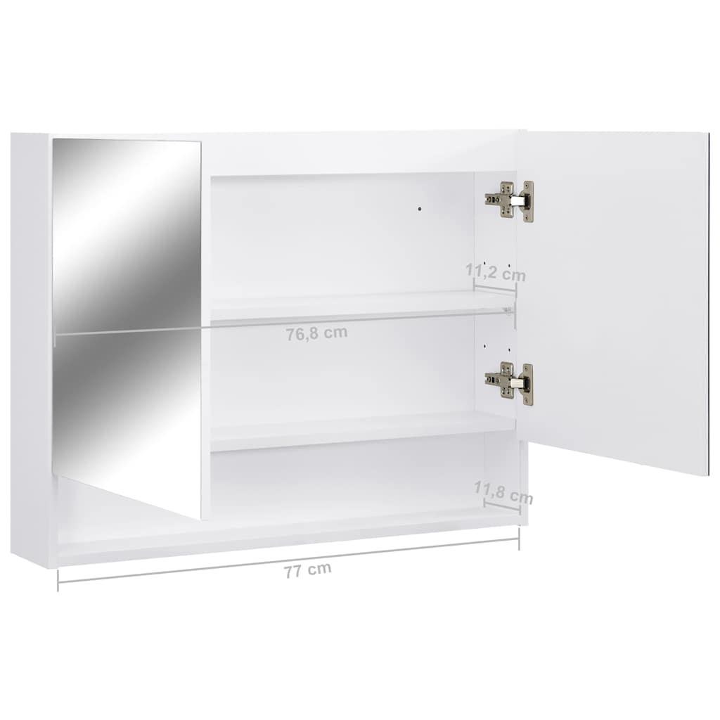 Mirror Cabinet | White and Silver | MDF, Glass | Medium