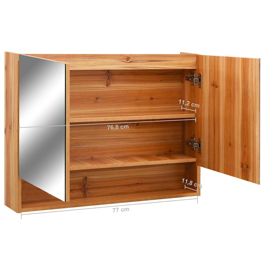Mirror Cabinet | Oak and silver | MDF with melamine surface, glass