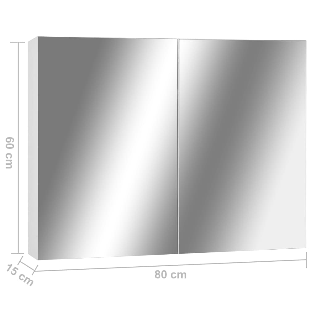 Mirror Cabinet | White, Silver | MDF with melamine surface, glass