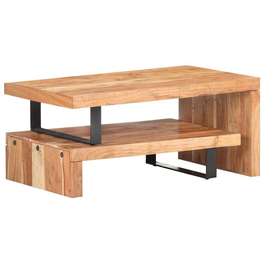 Coffee Table | Natural wood grain | Solid Acacia wood, Powder-Coated Iron