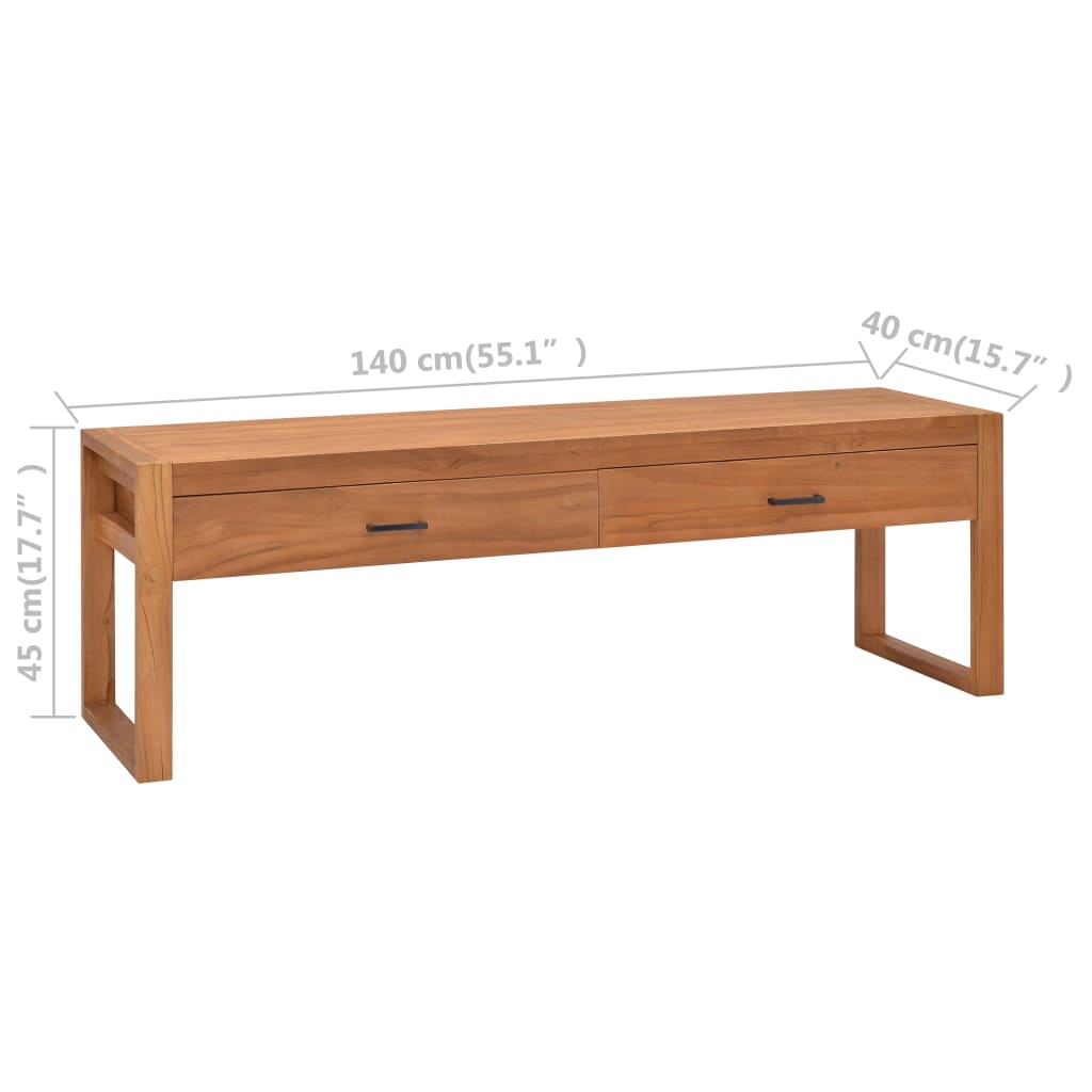 TV Cabinet | Natural Teak | Teak Wood | Medium | TV Cabinet | Rectangular