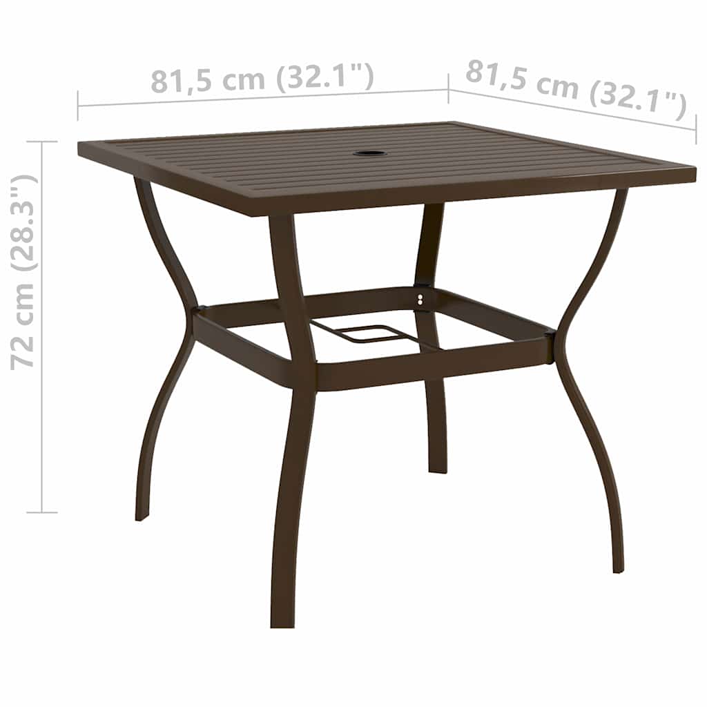 Garden Table | Brown | Powder-coated steel | Medium | Industrial