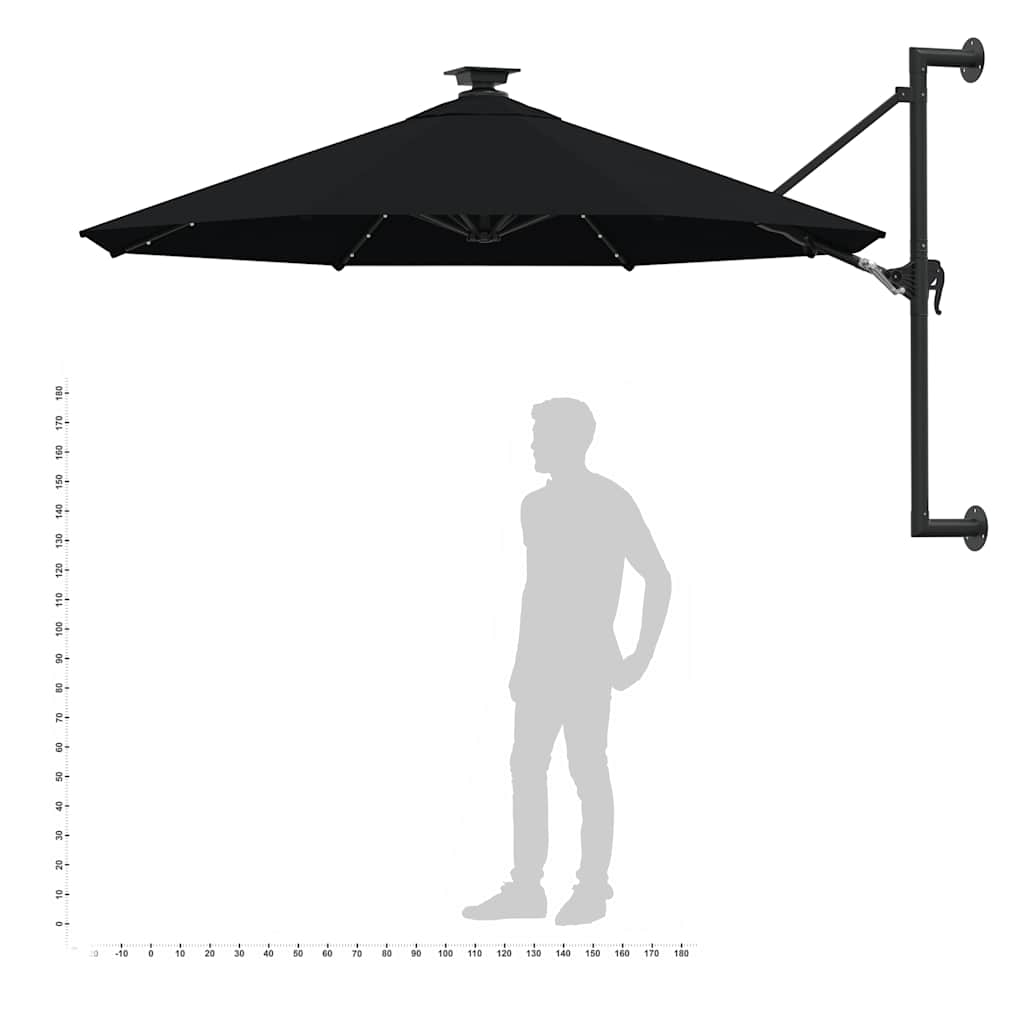 Garden Parasol | Black | Polyester and Metal | Large | Garden Parasol