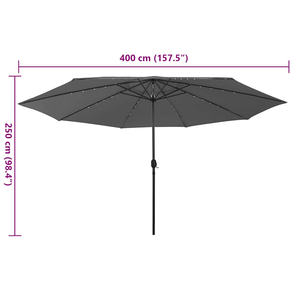 Garden Parasol | Anthracite | Fabric (100% polyester), metal | Large