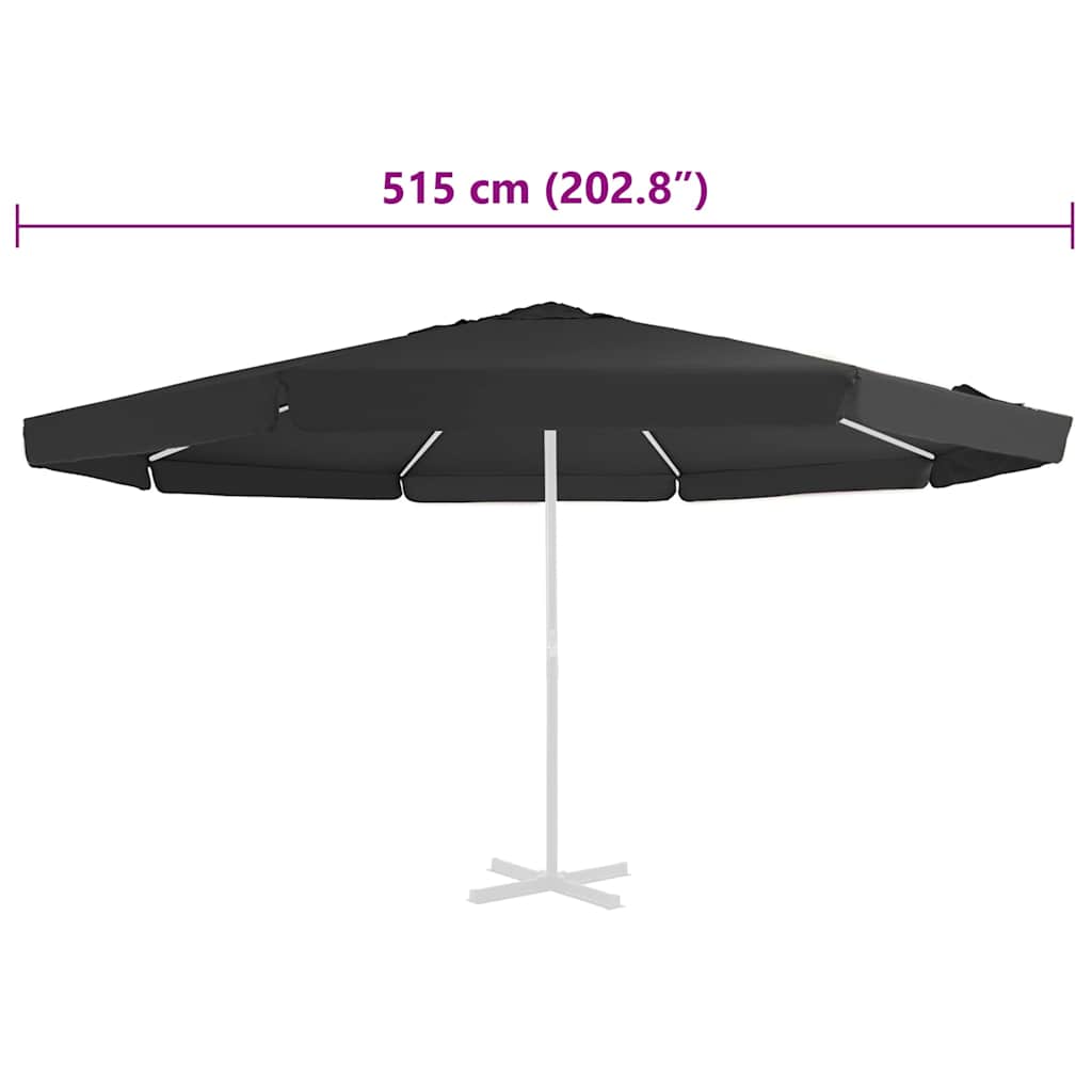 Replacement Fabric | Black | 100% polyester | 500 cm diameter | Foldable