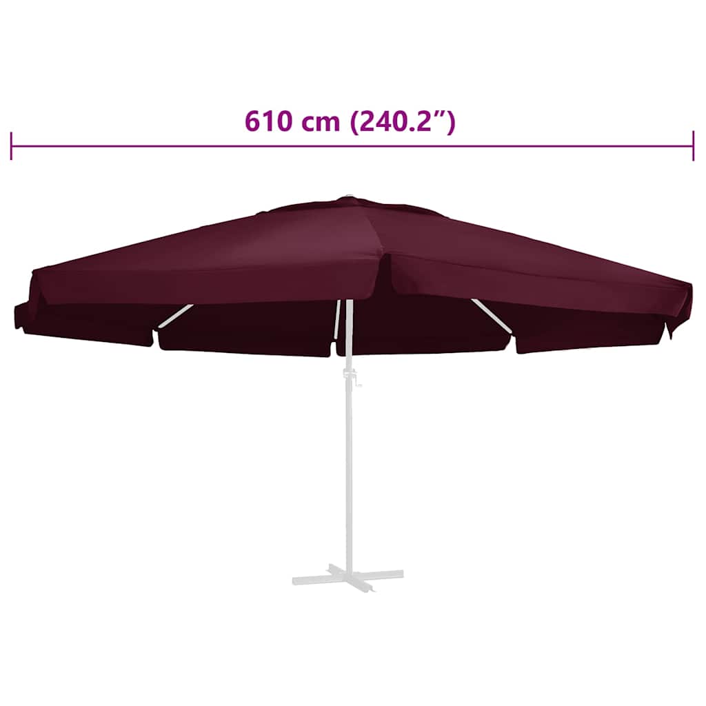 Replacement Fabric for Outdoor Parasol Bordeaux Red 610 cm