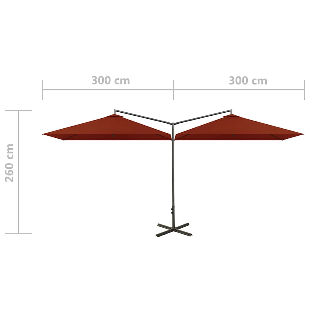 Garden Parasol | Terracotta | Polyester fabric, steel | Extra Large