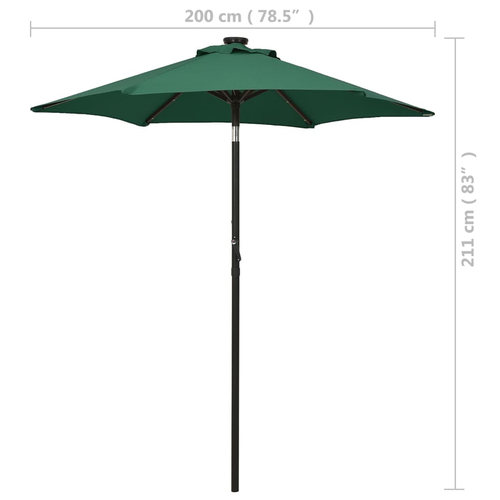 Garden Parasol | Green and dark grey | Polyester, Aluminium