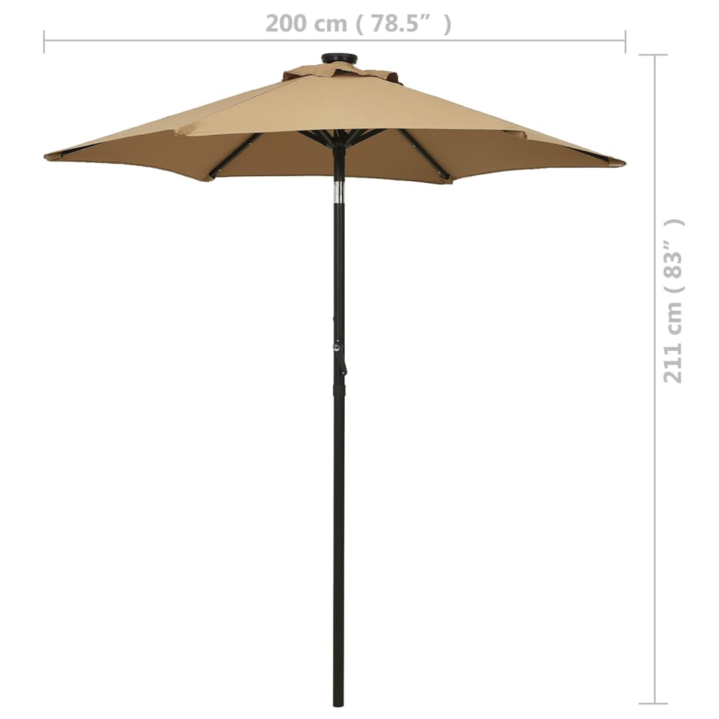 Garden Parasol | Taupe and dark grey | Fabric (100% polyester), aluminium