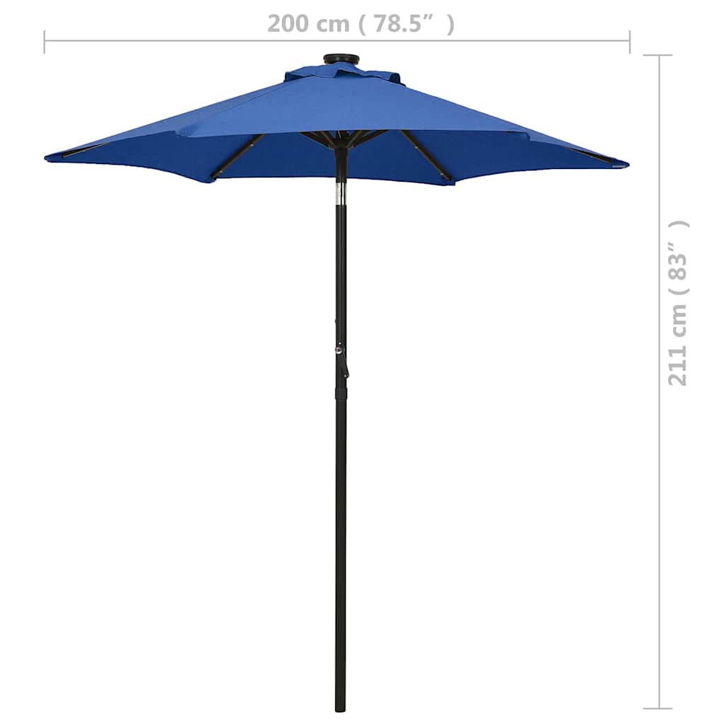 Garden Parasol | Azure blue | Fabric (100% polyester) | 200cm diameter
