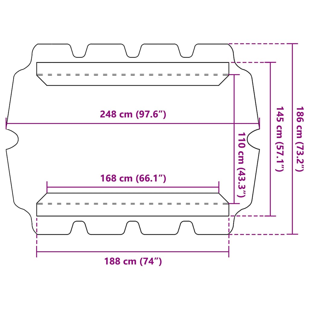 Replacement Canopy for Garden Swing Black 188/168x145/110 cm