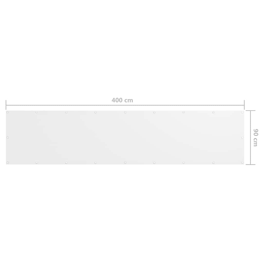 Balcony Screen White 90x400 cm Oxford Fabric