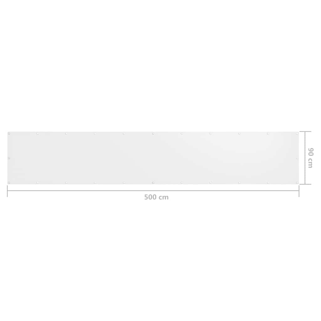Balcony Screen White 90x500 cm Oxford Fabric