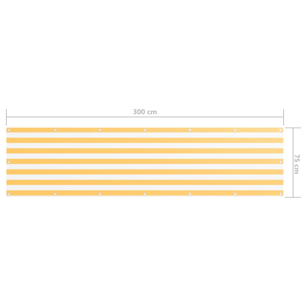 Balcony Screen White and Yellow 75x300 cm Oxford Fabric