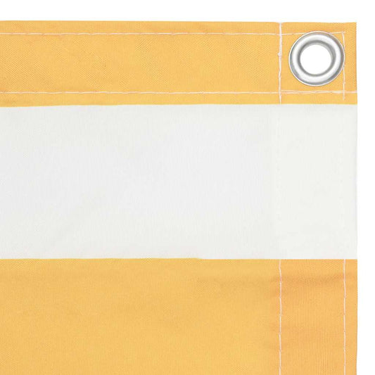 134909 vidaXL Balcony Screen White and Yellow 120x400 cm Oxford Fabric