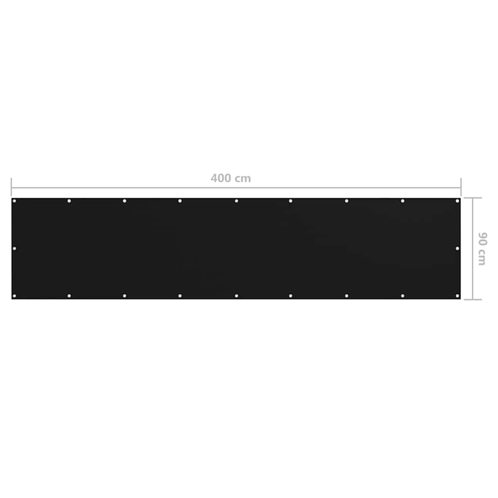 Balcony Screen Black 90x400 cm Oxford Fabric