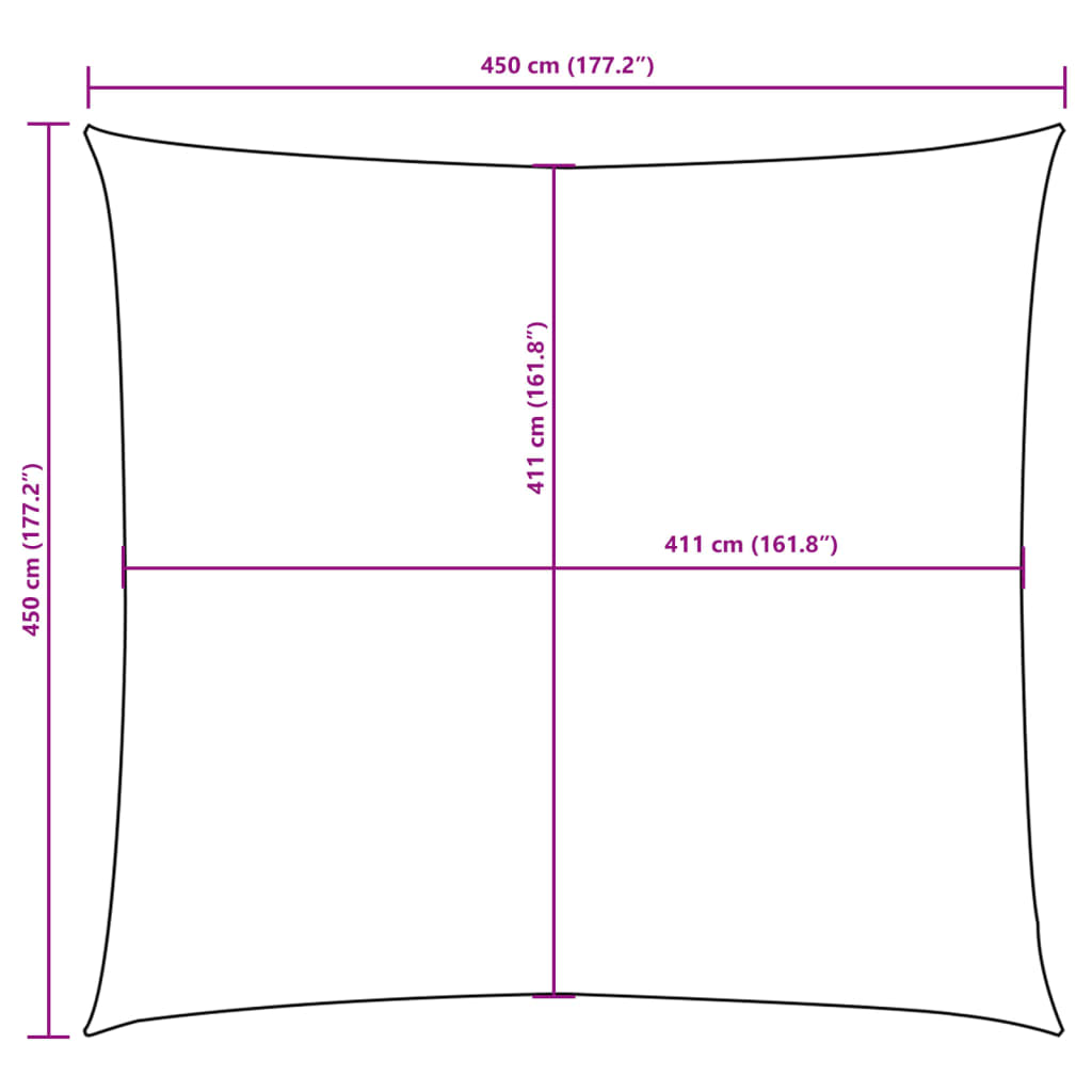 Sunshade Sail Oxford Fabric Square 4.5x4.5 m Anthracite