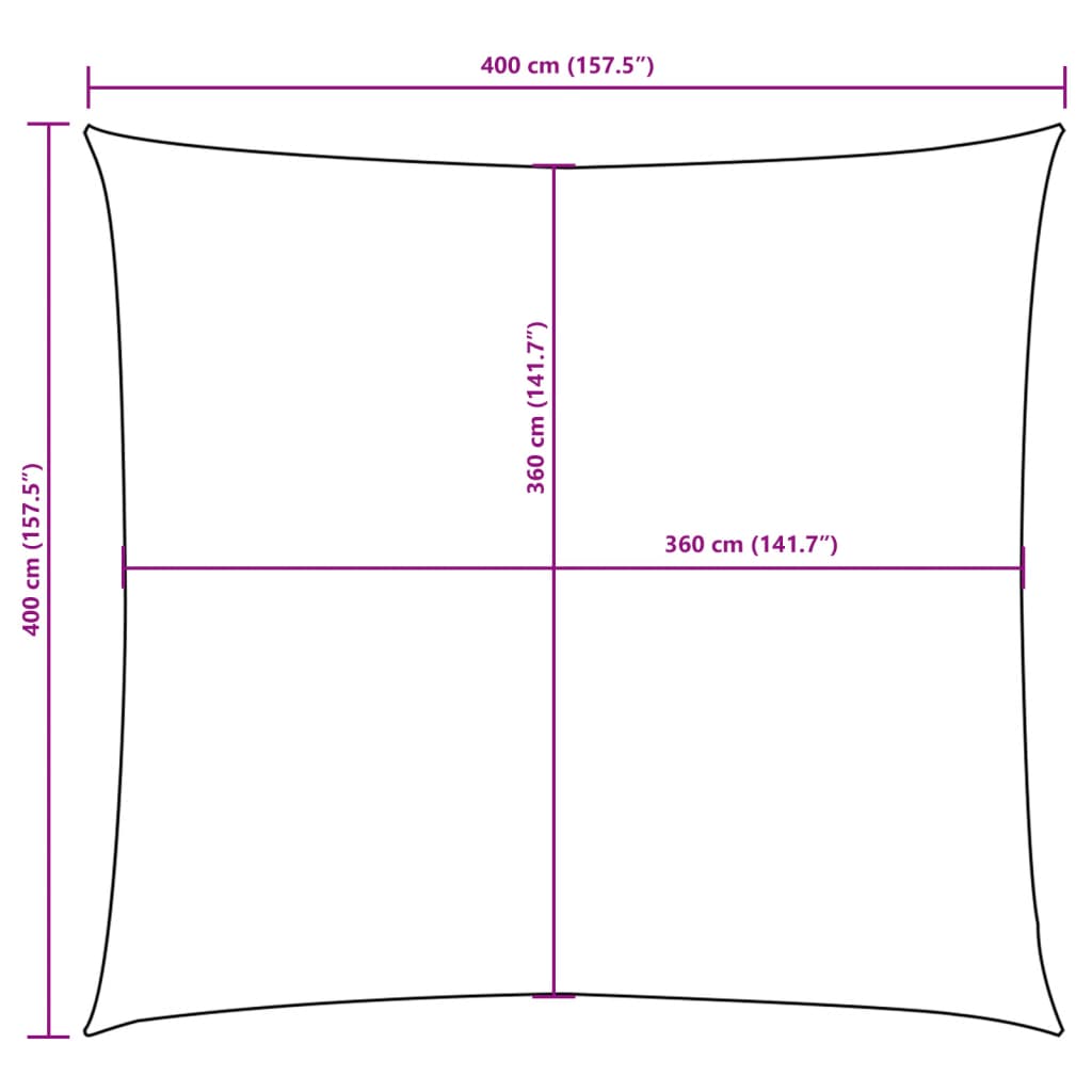 135194 vidaXL Sunshade Sail Oxford Fabric Square 4x4 m Cream
