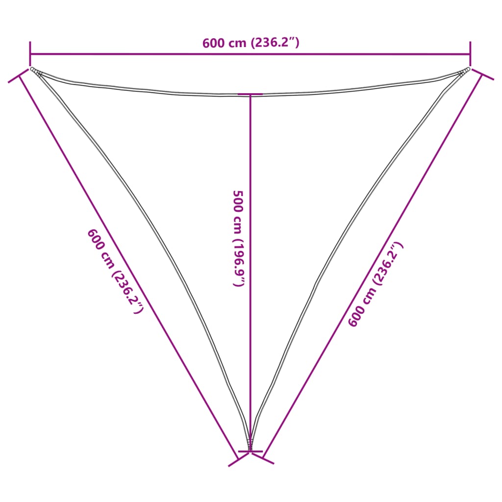 Sun Sail | Cream | PU coated oxford fabric | 6x6x6 meters