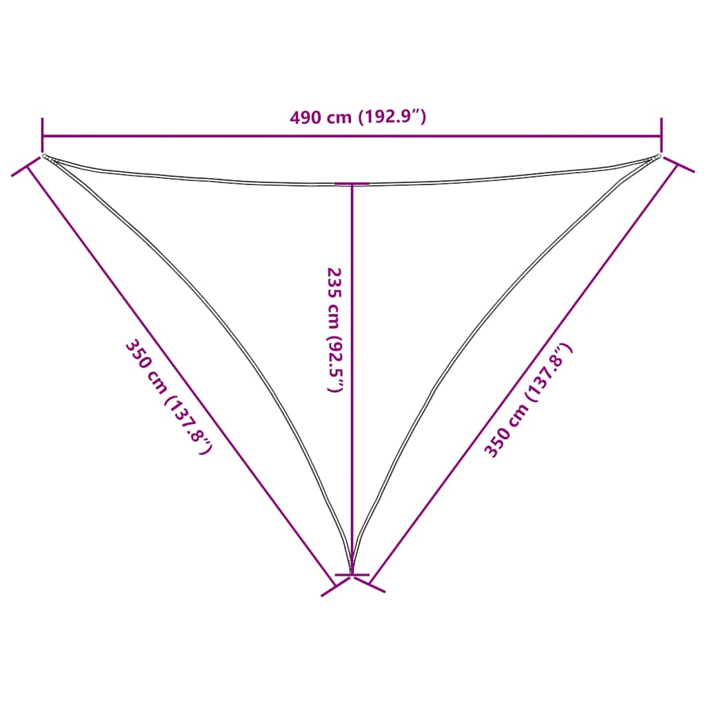 Sunshade Sail Oxford Fabric Triangular 3.5x3.5x4.9 m Taupe