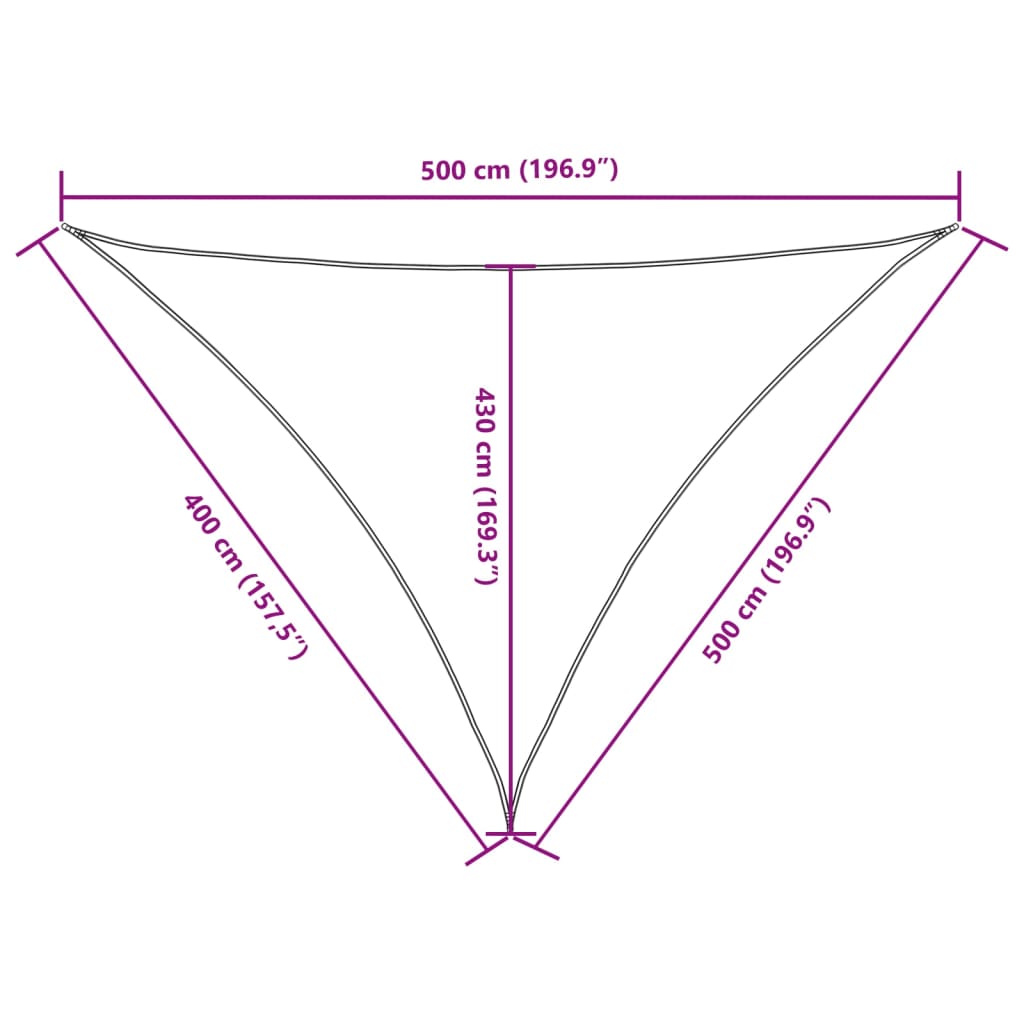Sunshade Sail Oxford Fabric Triangular 4x5x5 m Taupe