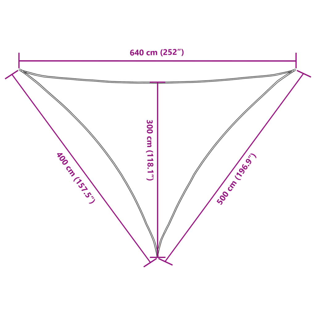 Sunshade Sail Oxford Fabric Triangular 4x5x6.4 m Taupe
