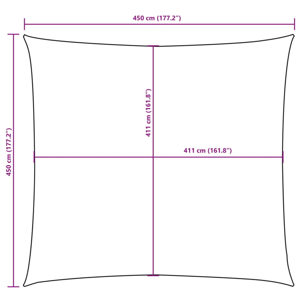 Sunshade Sail Oxford Fabric Square 4.5x4.5 m Dark Green