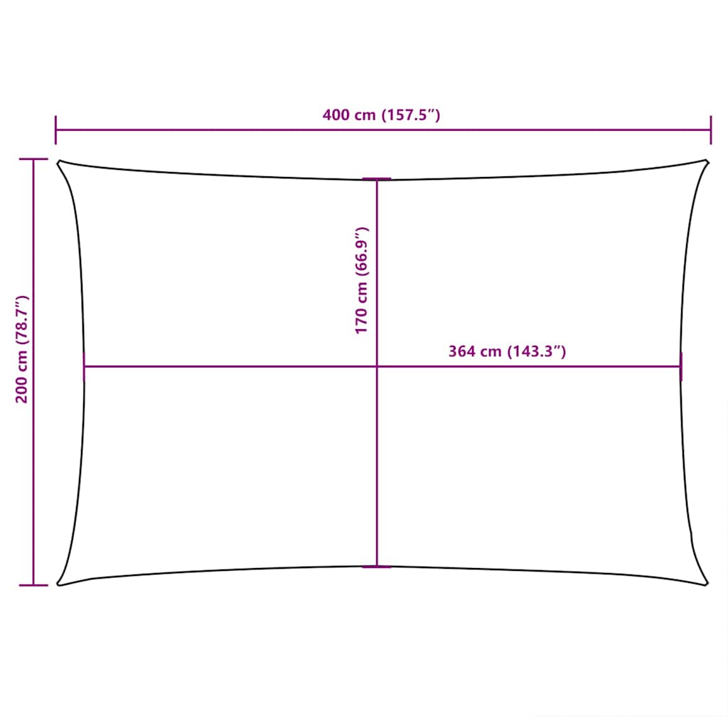 Sunshade Sail Oxford Fabric Rectangular 2x4 m Dark Green