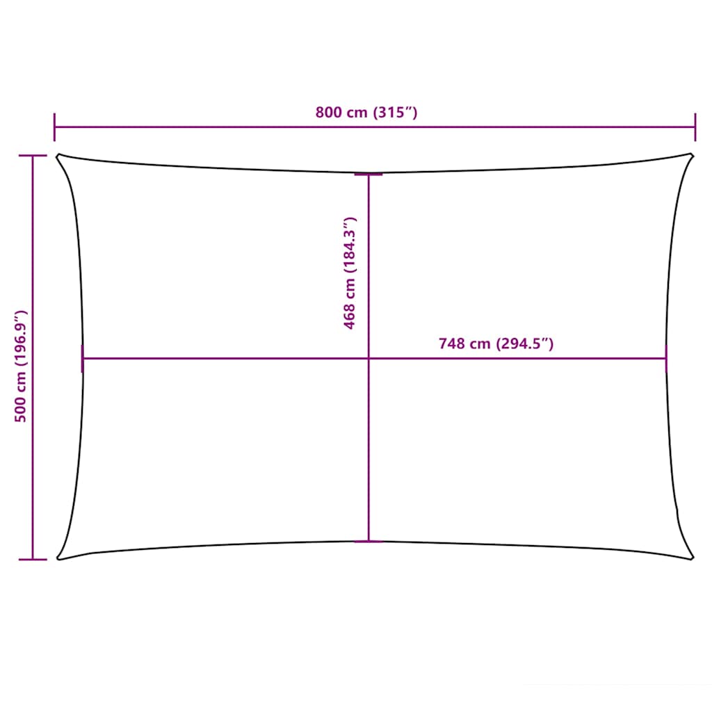 Sunshade Sail Oxford Fabric Rectangular 5x8 m Dark Green