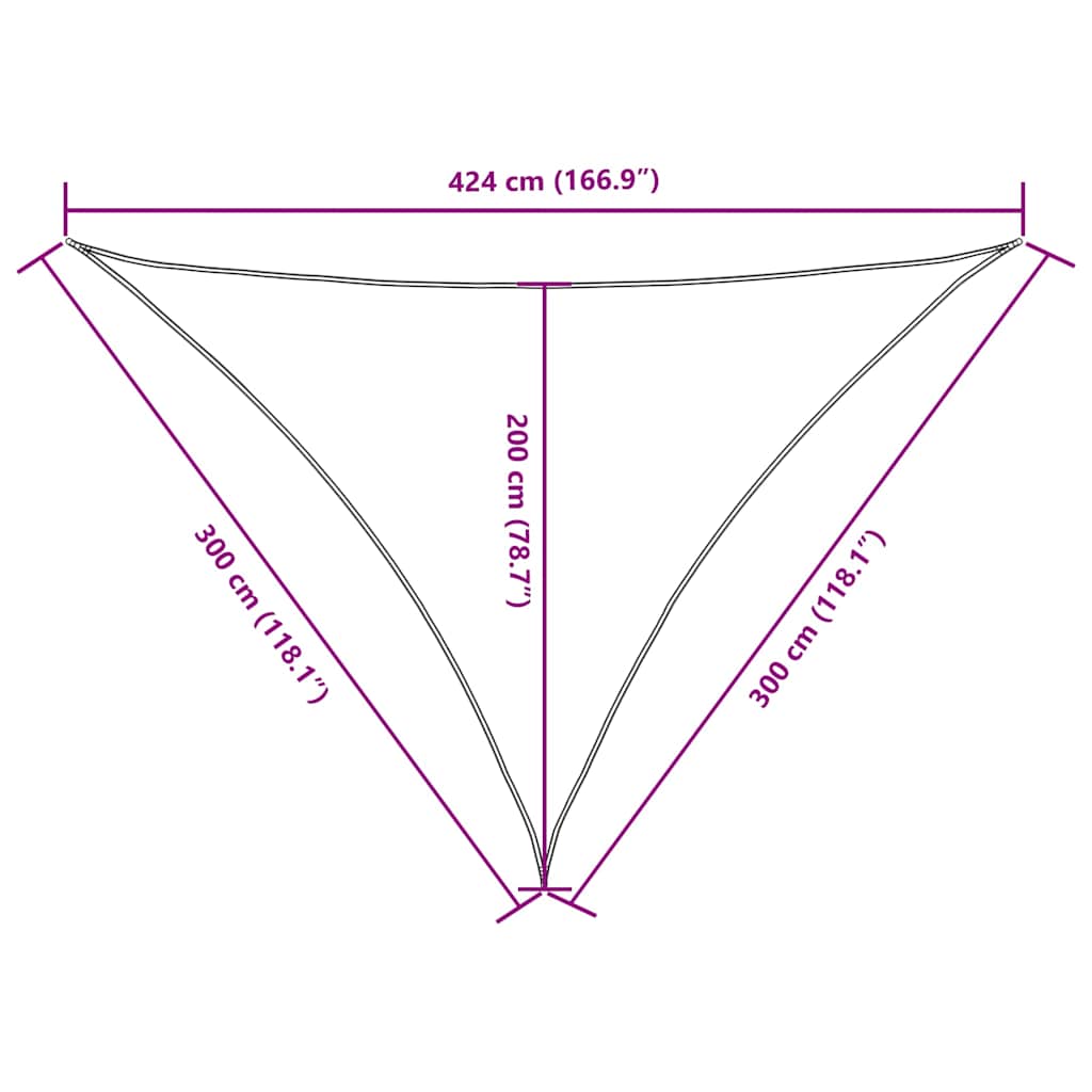 Sunshade Sail Oxford Fabric Triangular 3x3x4.24 m Dark Green