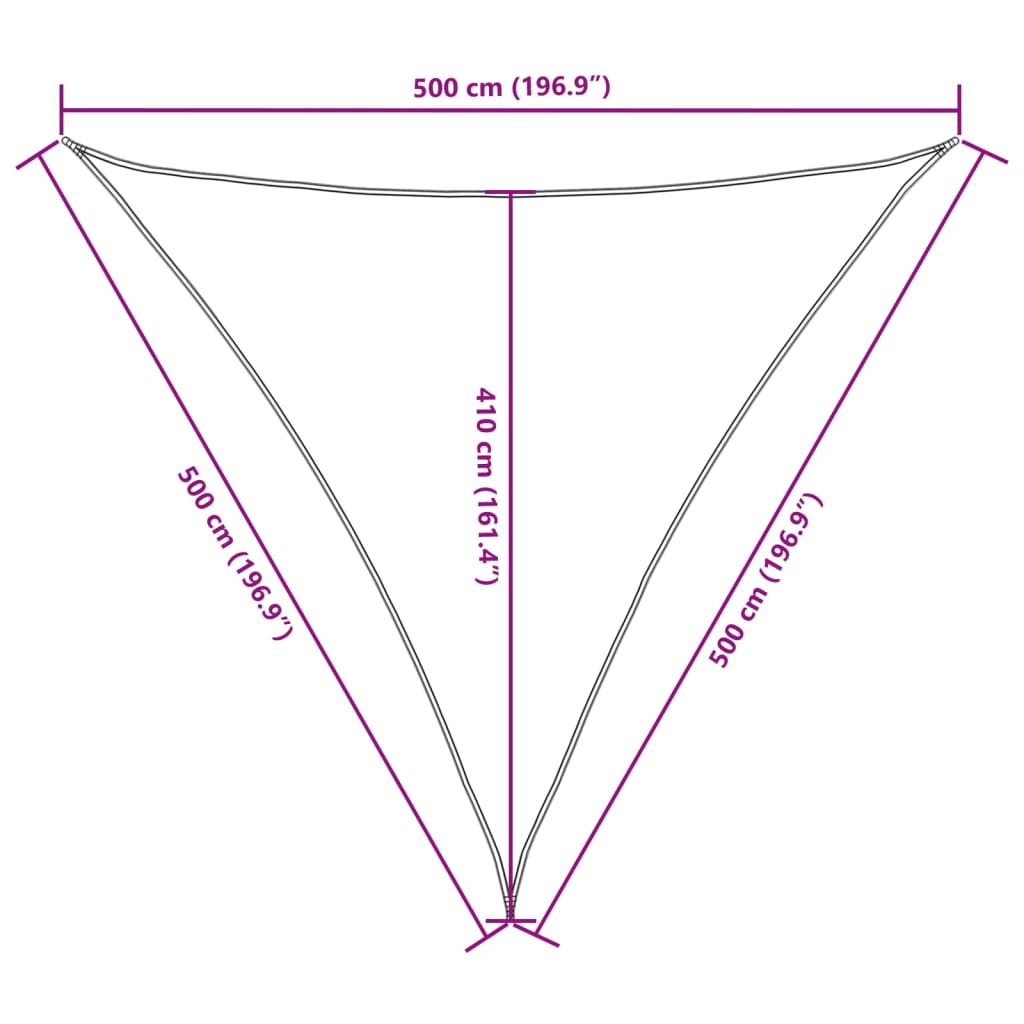 Sunshade Sail Oxford Fabric Triangular 5x5x5 m Dark Green