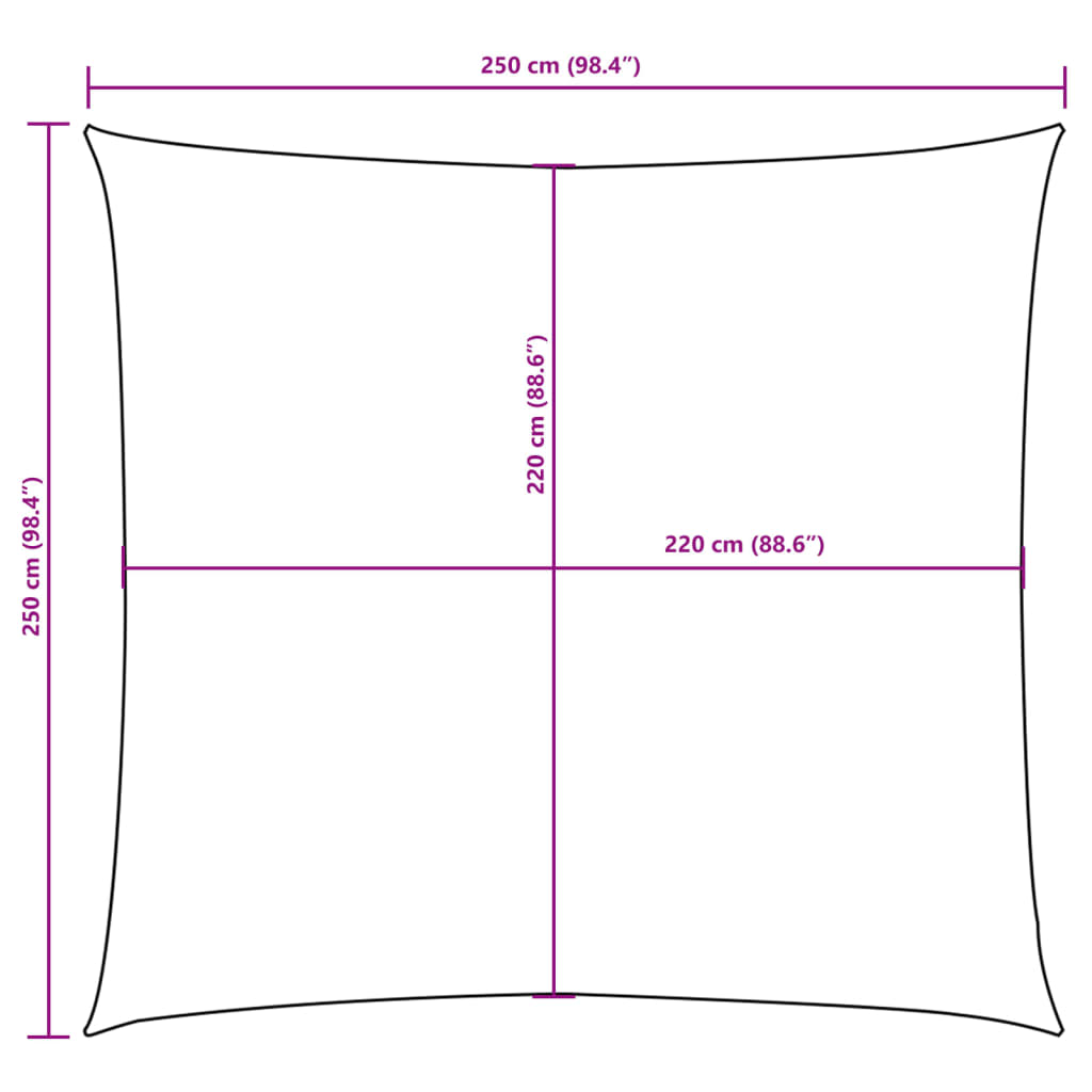 Sunshade Sail Oxford Fabric Square 2.5x2.5 m Blue
