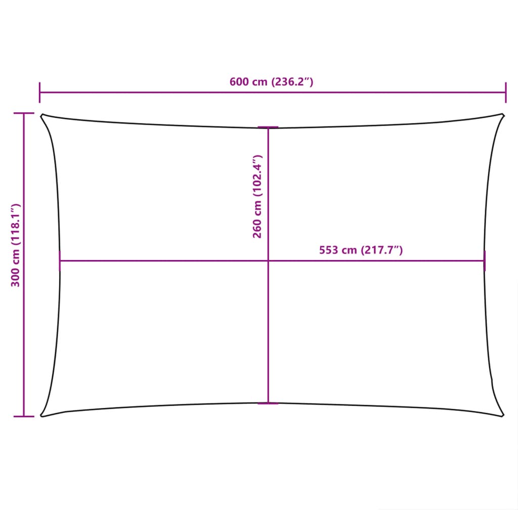 Sunshade Sail Oxford Fabric Rectangular 3x6 m Blue